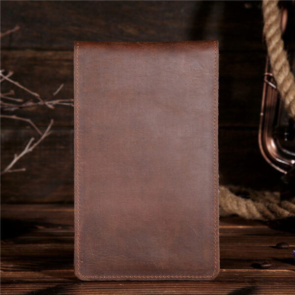 Men's Long Mobile Phone Bag Money Bag Head Layer Cowhide Crazy Ma Card Bag Wallet Card Clip Big Card Clip Thin - Image 3