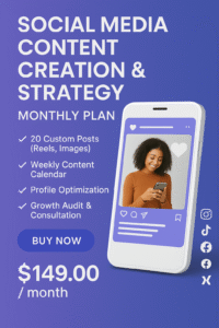 Social Media Content Creation & Strategy (Monthly Plan)
