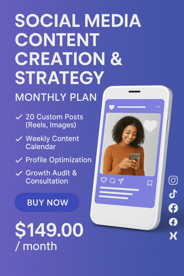Social Media Content Creation & Strategy (Monthly Plan)